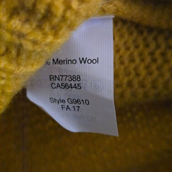 Madewell Open Sided Bobble Pullover CableKnit Wool Sweater Mustard Size XS - Picture 12 of 12